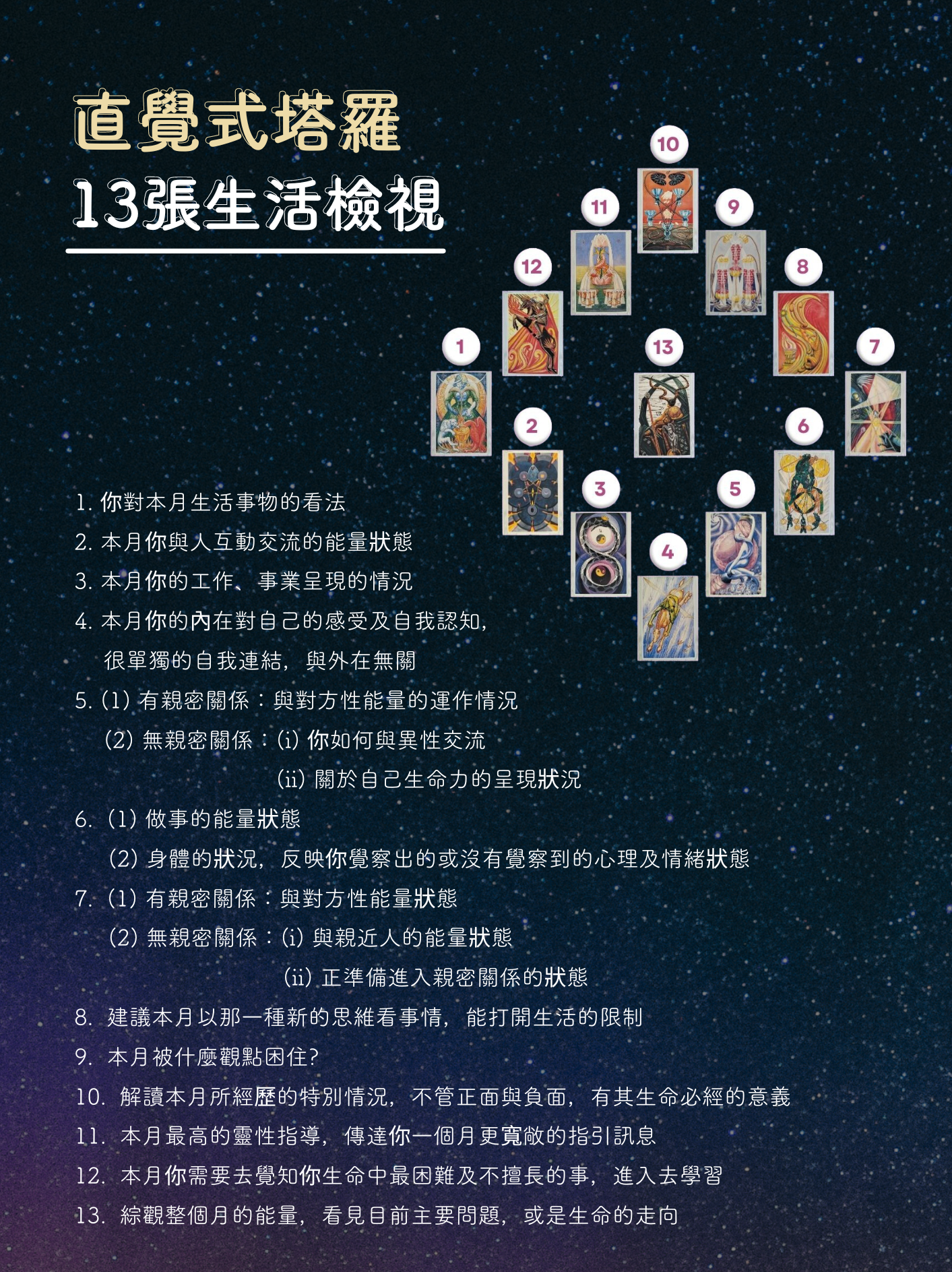 13張生活檢視塔羅牌陣